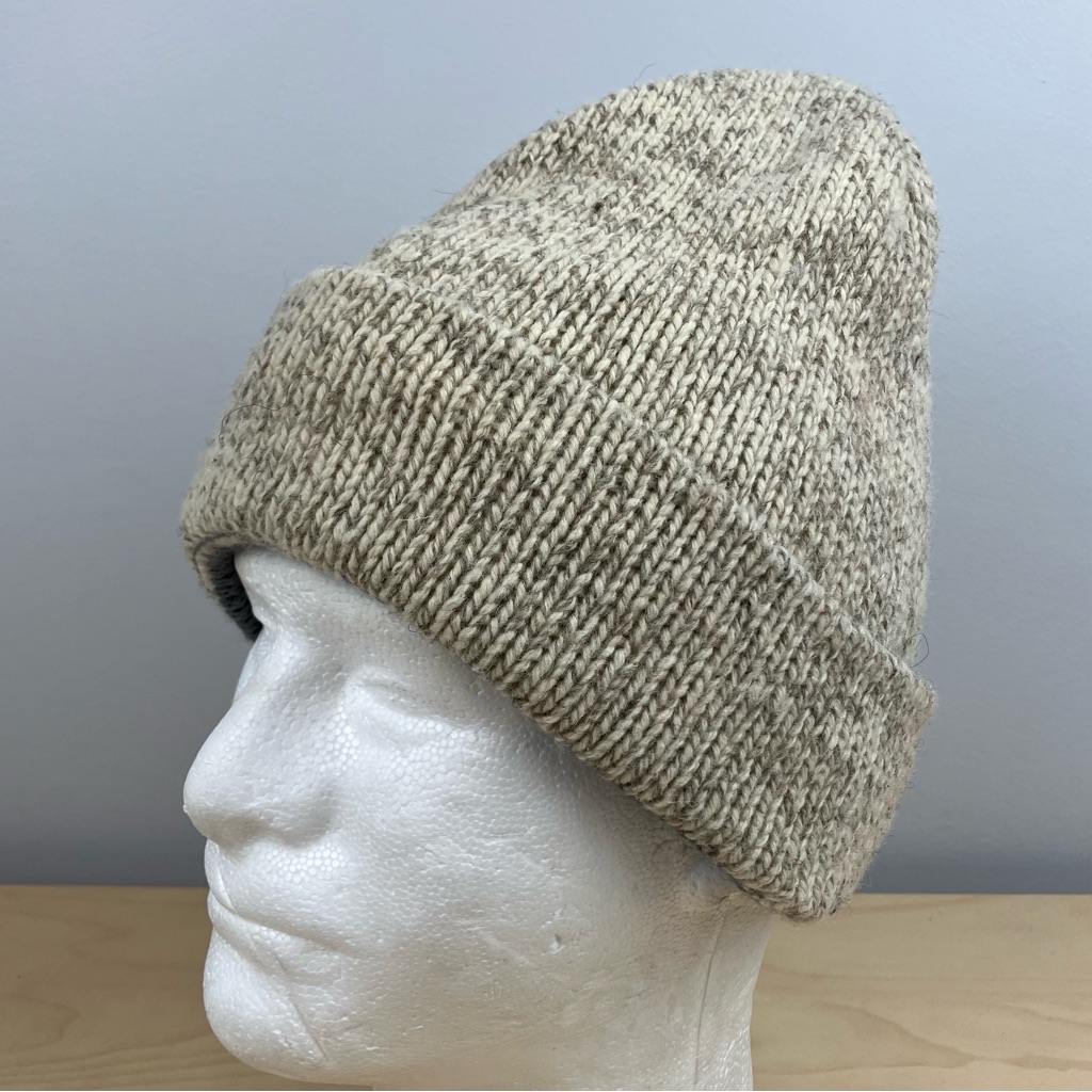 Vintage Wigwam Winter Beanie Cuff Hat Wool Beige Made In Usa